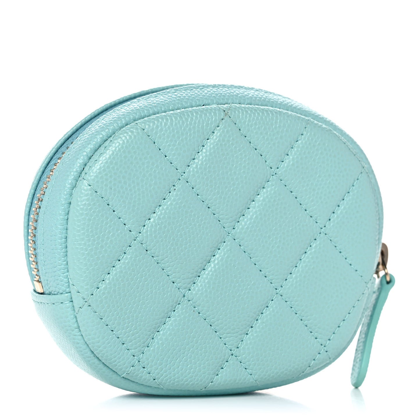 Caviar Quilted Zip Around Classic Coin Purse Light Blue