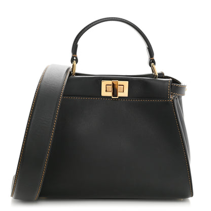 Fendi Vitello King Canvas Chinese New Year Tiger Embroidered Mini Peekaboo Iconic Satchel Black Dark Yellow 1 of 10