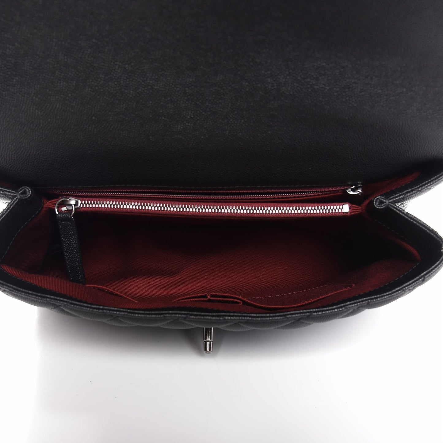 Caviar Quilted Medium Coco Handle Flap Black