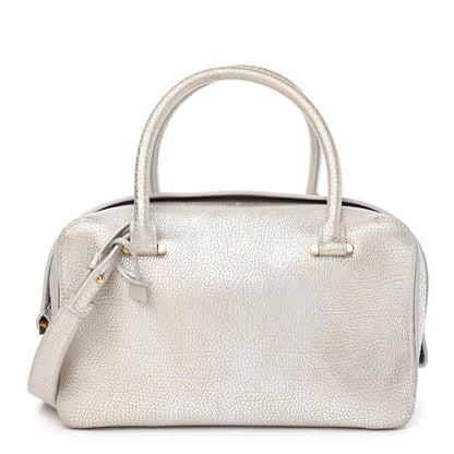 Delvaux Metallic Crispy Calfskin Cool Box Satchel Antique Silver 1 of 9