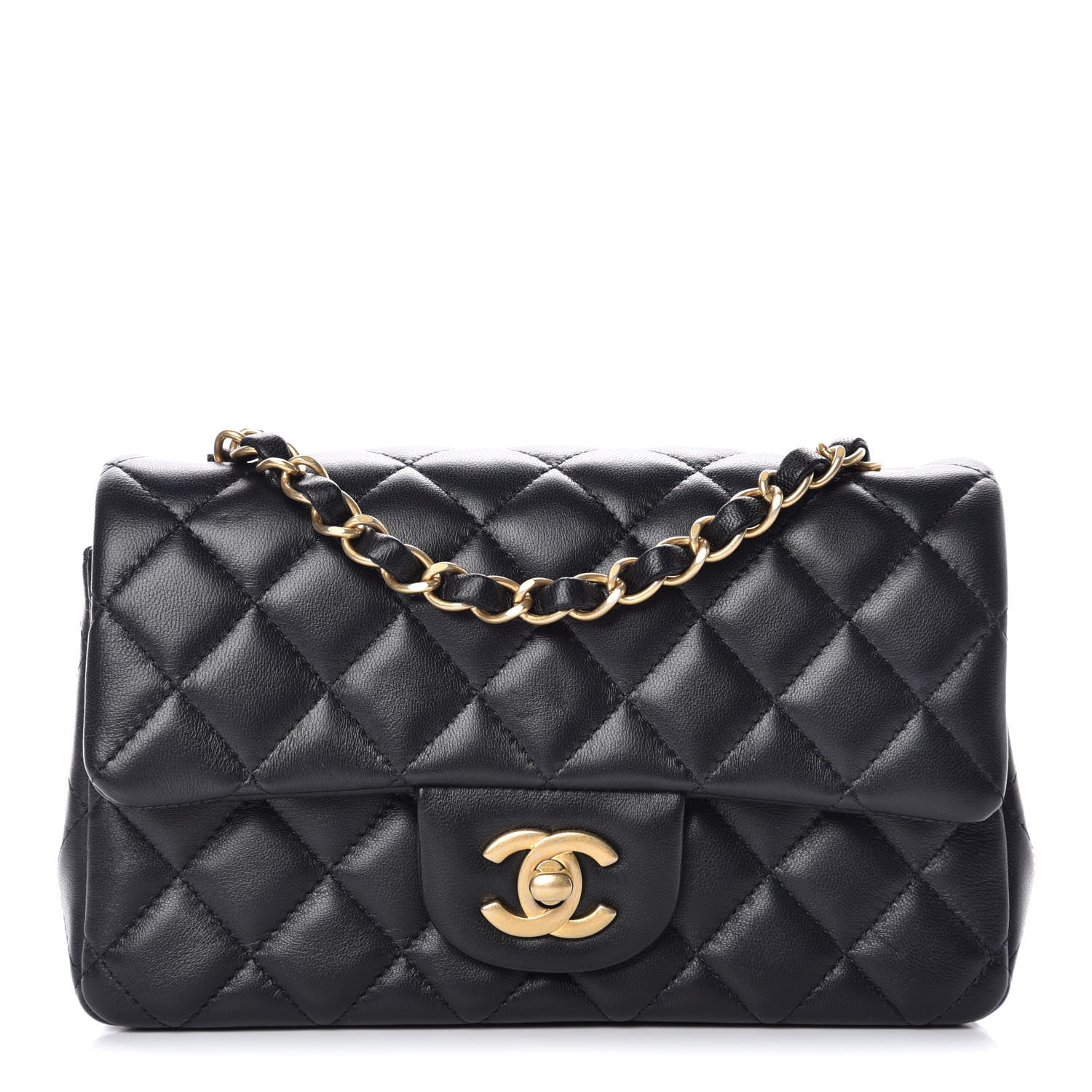 Chanel Lambskin Quilted Mini Rectangular Flap Black 1 of 10