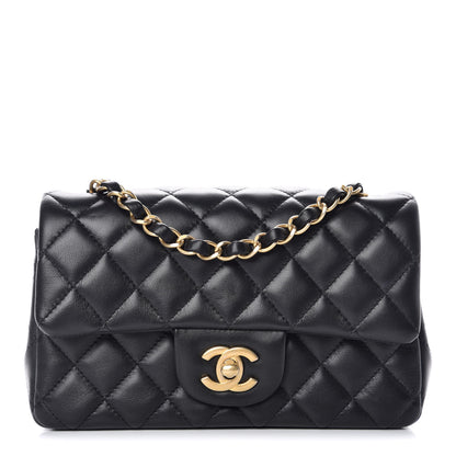 Chanel Lambskin Quilted Mini Rectangular Flap Black 1 of 10