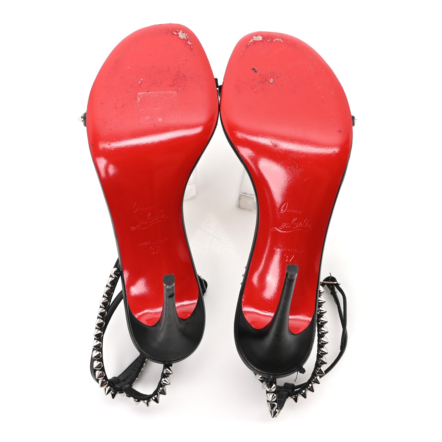 Christian Louboutin Kid Spiked So Me 100 Sandals 37 Black 6 of 9