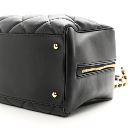 Chanel Lambskin Quilted Medium Bowling Bag Black 9 of 10