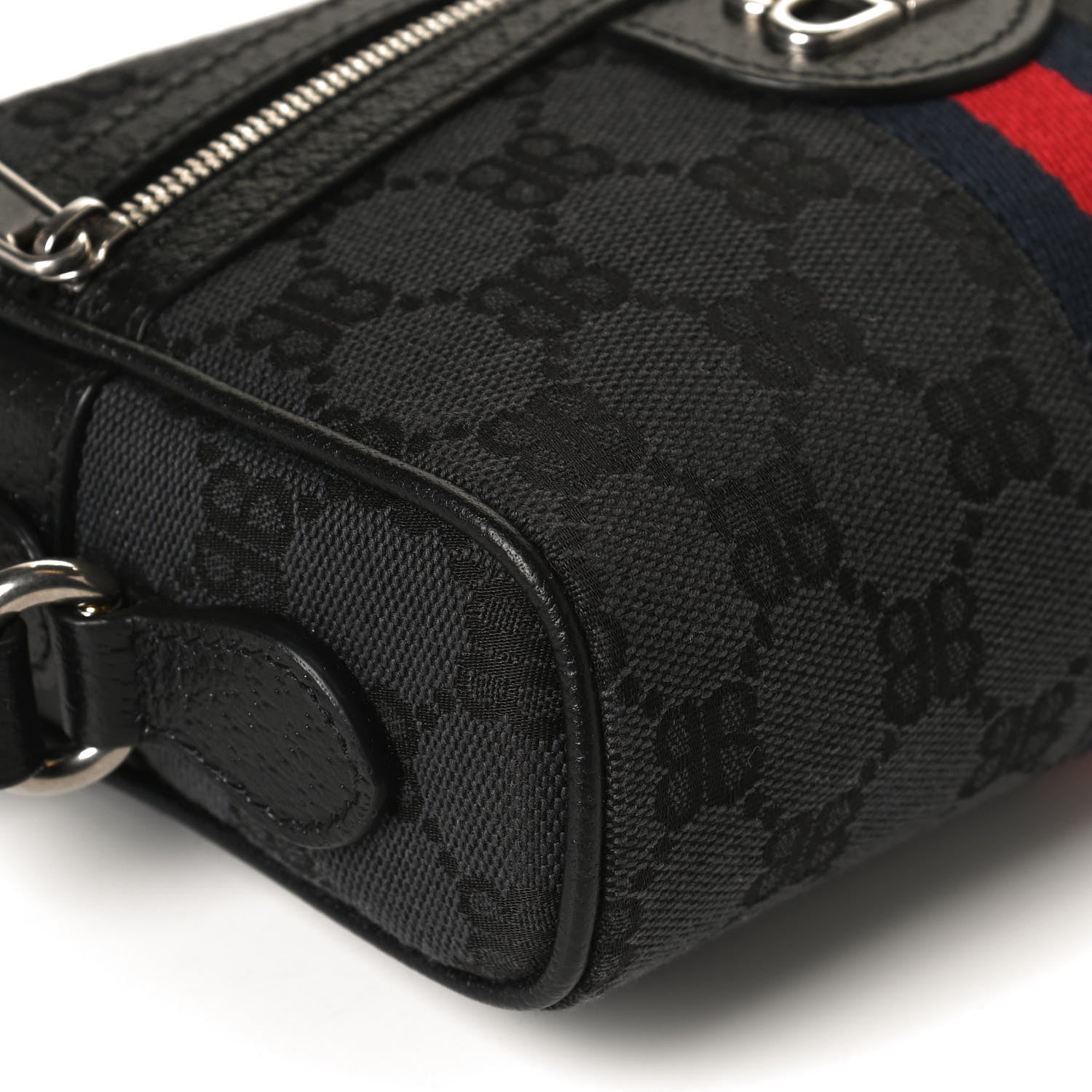 Gucci X BALENCIAGA BB Monogram Web Mini Ophidia Shoulder Bag Black 11 of 13