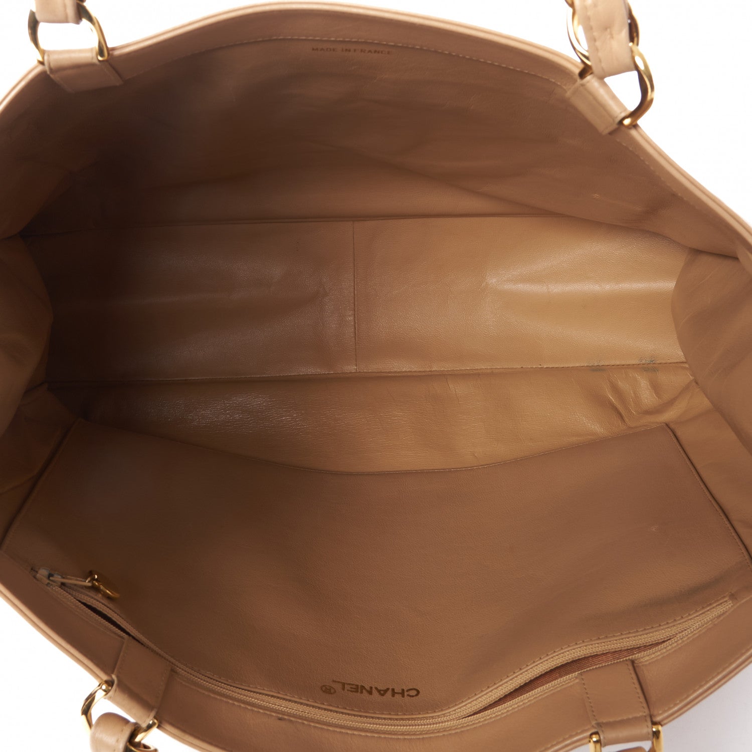 Chanel Lambskin CC Tote Beige 6 of 10