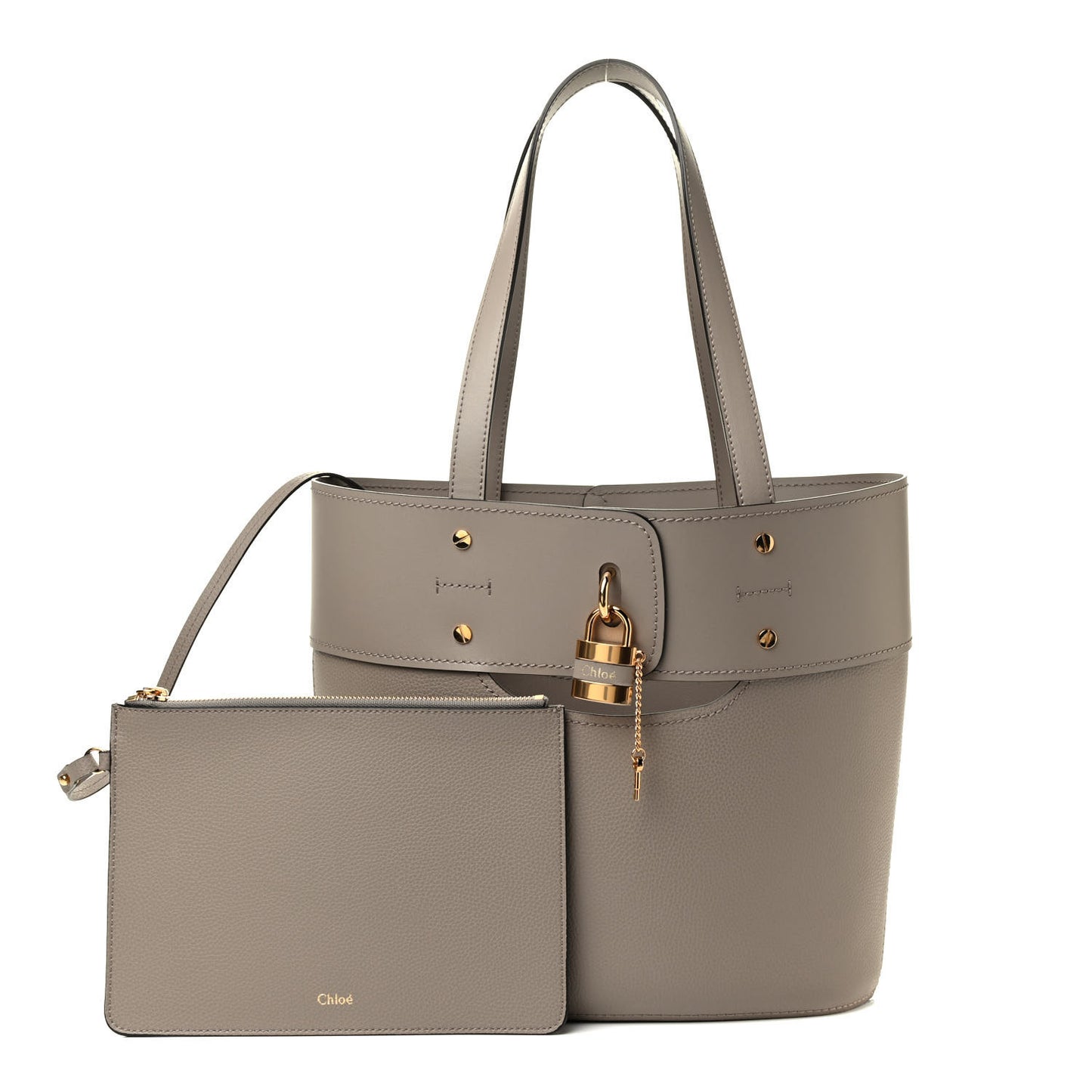 Smooth Grained Calfskin Small Aby Tote Motty Grey
