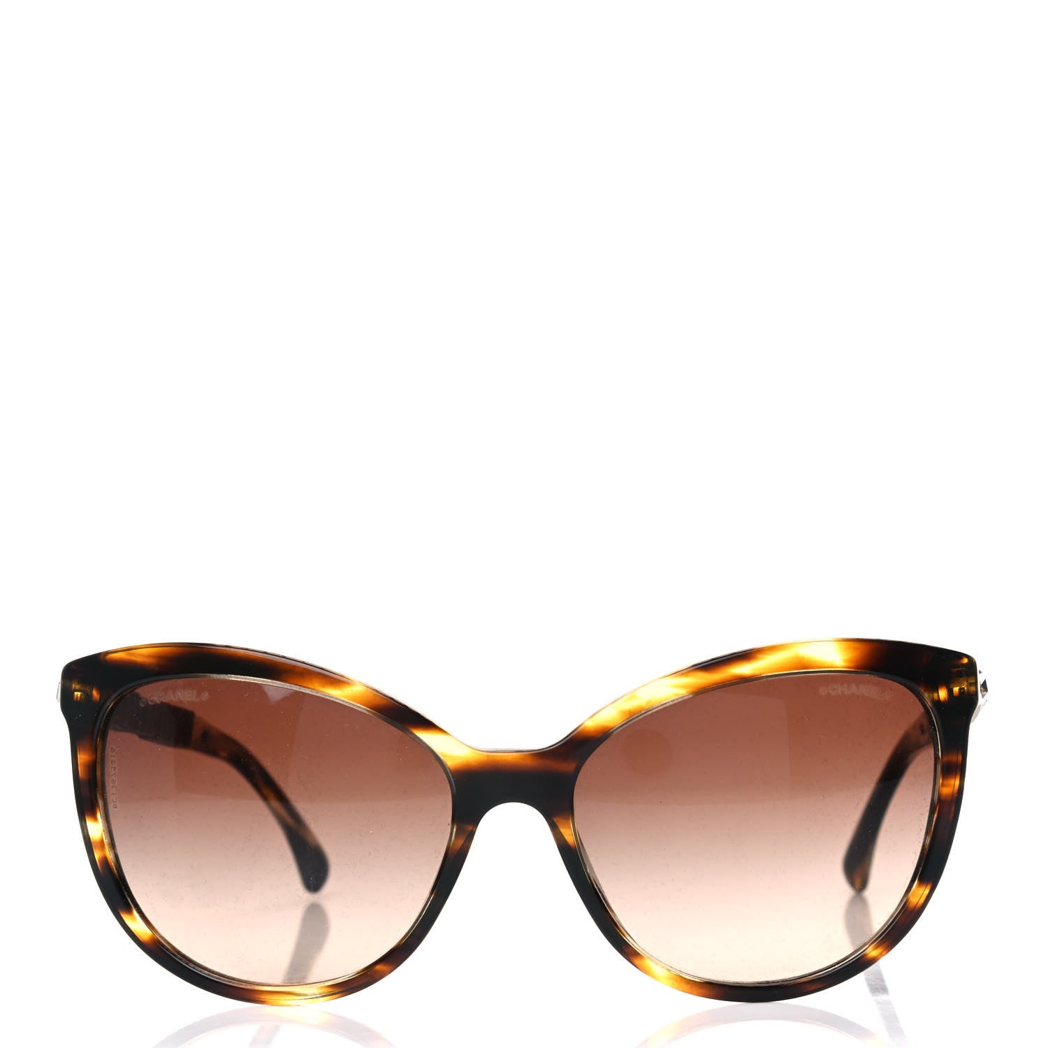 Chanel Crystal Baguette Cat Eye Bijou Sunglasses 5307-B Tortoise 2 of 4
