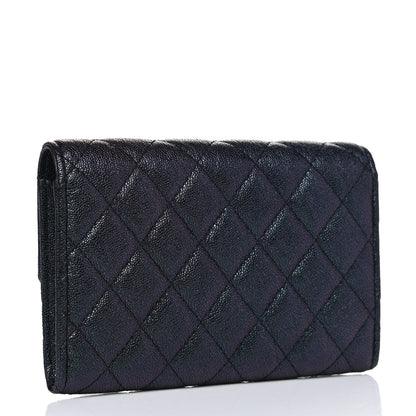 Chanel Iridescent Caviar Quilted Medium Flap Wallet Black 2 of 4