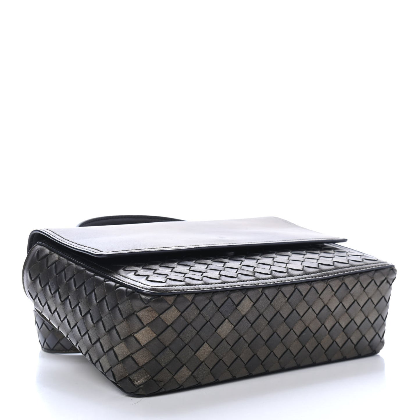 Metallic Nappa Intrecciato Alumna Bag Dark Bronze