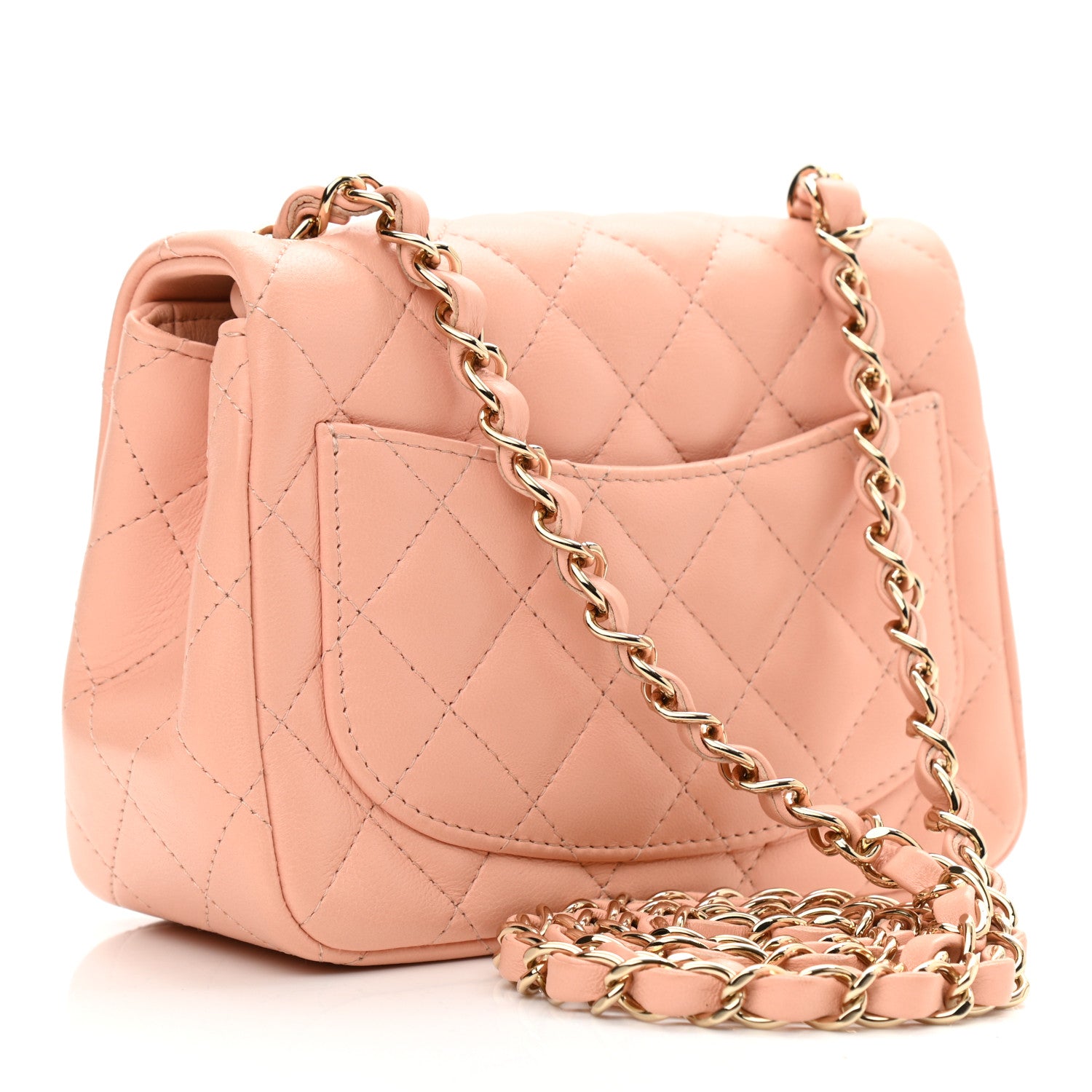 Chanel Lambskin Quilted Mini Square Flap Light Pink 2 of 10