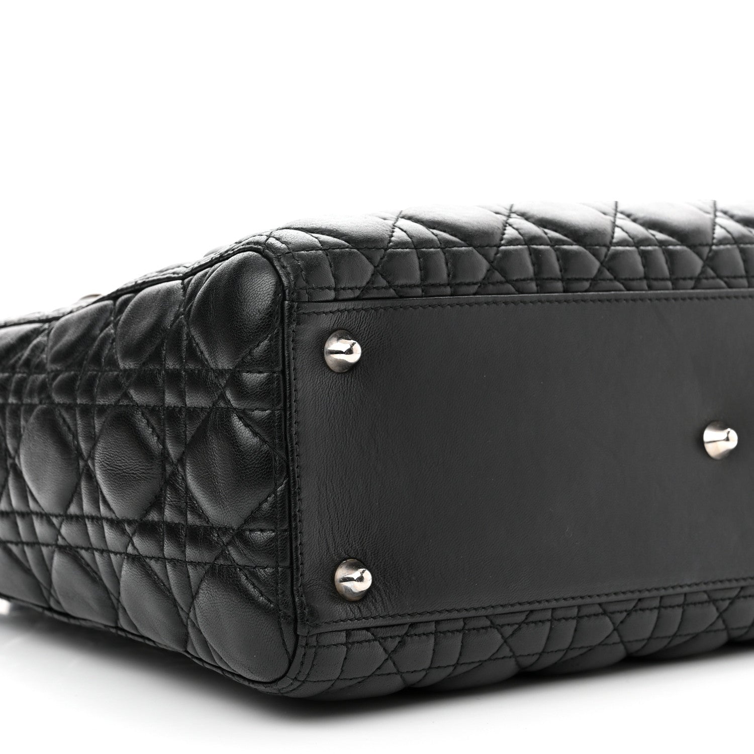 Christian Dior Lambskin Cannage Large Lady Dior Black 9 of 10