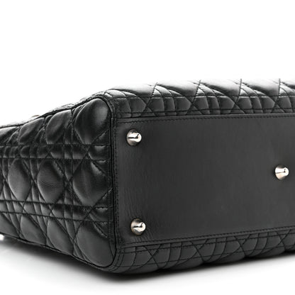 Christian Dior Lambskin Cannage Large Lady Dior Black 9 of 10