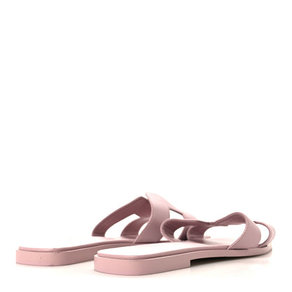 Hermes Calfskin Oran Sandals 37 Rose Cancan 5 of 9