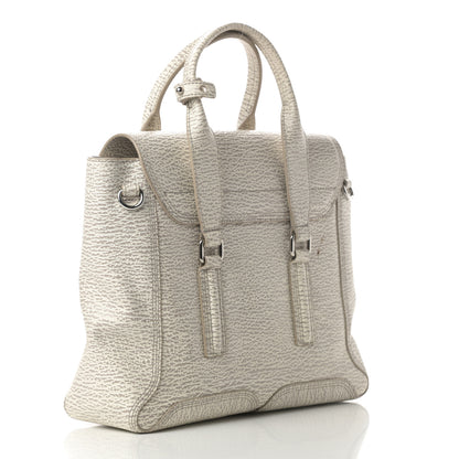 3.1 Phillip Lim Shark Embossed Textured Calfskin Large Pashli Satchel Ivory Dove 2 of 14