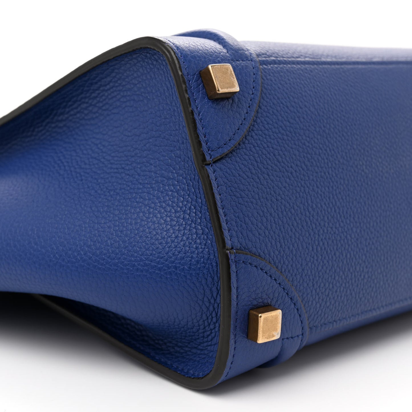 Drummed Calfskin Micro Luggage Indigo