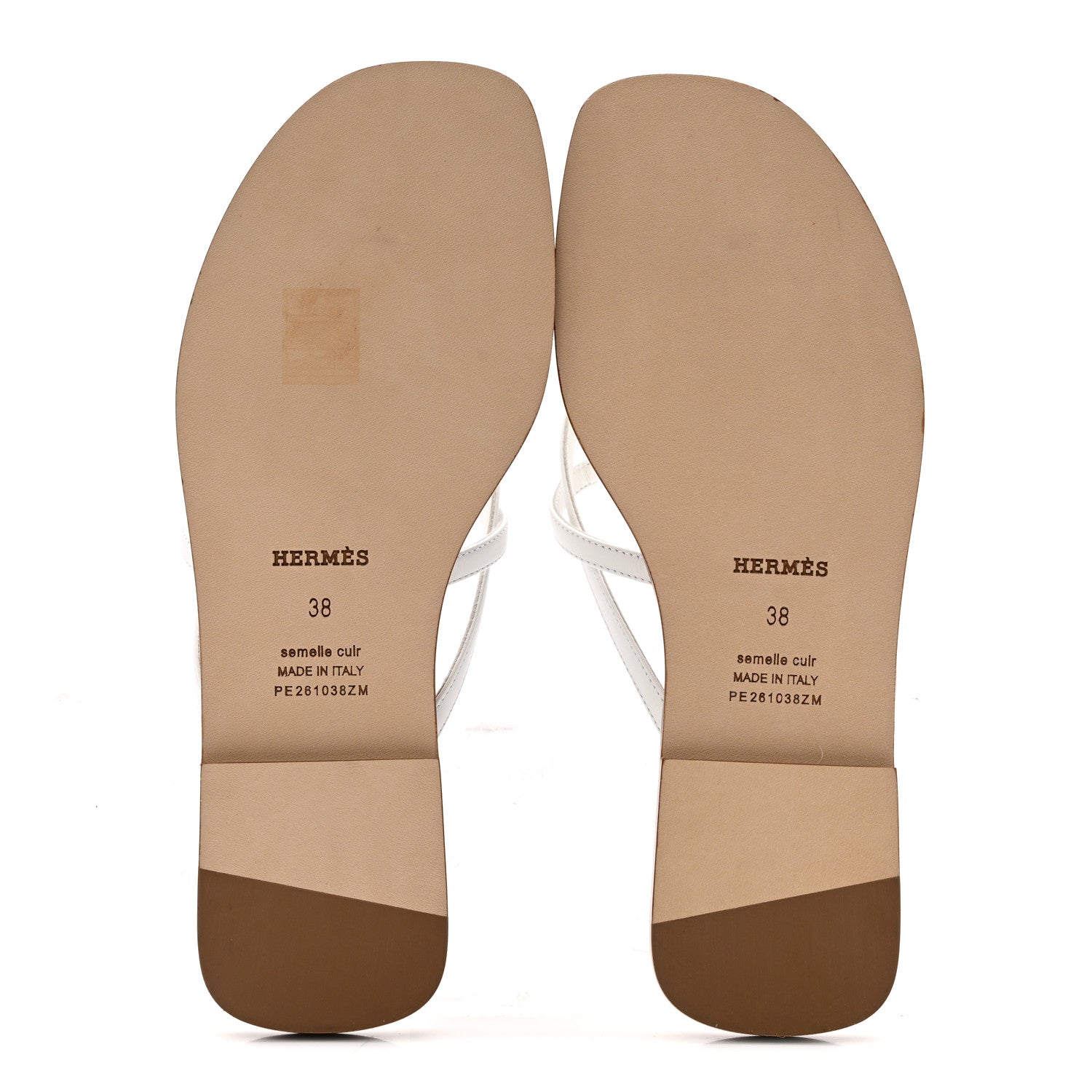 Hermes Calfskin Miss Sandals 38 White 6 of 10