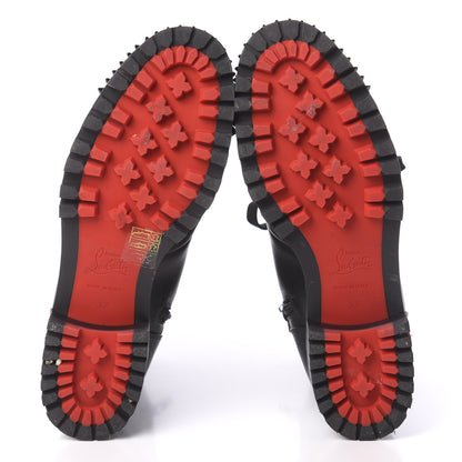 Christian Louboutin Calfskin Spikes TS Croc Flat Boots 37 Black 5 of 7