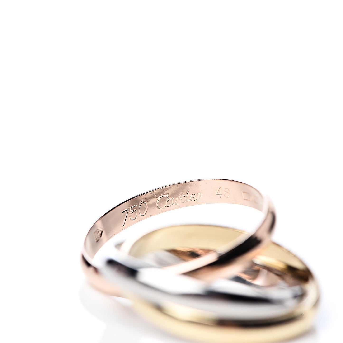18K Pink Yellow White Gold Small Trinity Ring 48 4.5