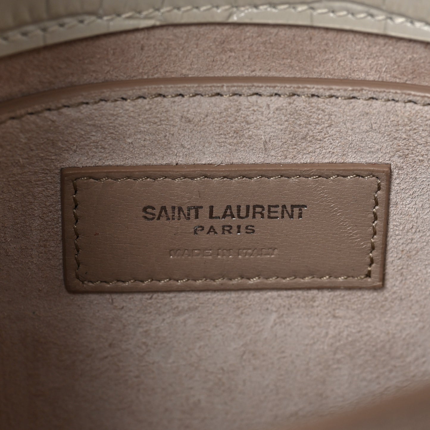 Calfskin Crocodile Embossed Medium Monogram Sunset Blanc Vintage