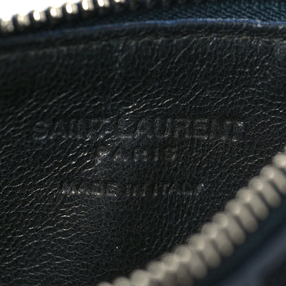 Saint Laurent Grained Calfskin 5 Fragments Zip Pouch Card Holder Deep Marine 6 of 7