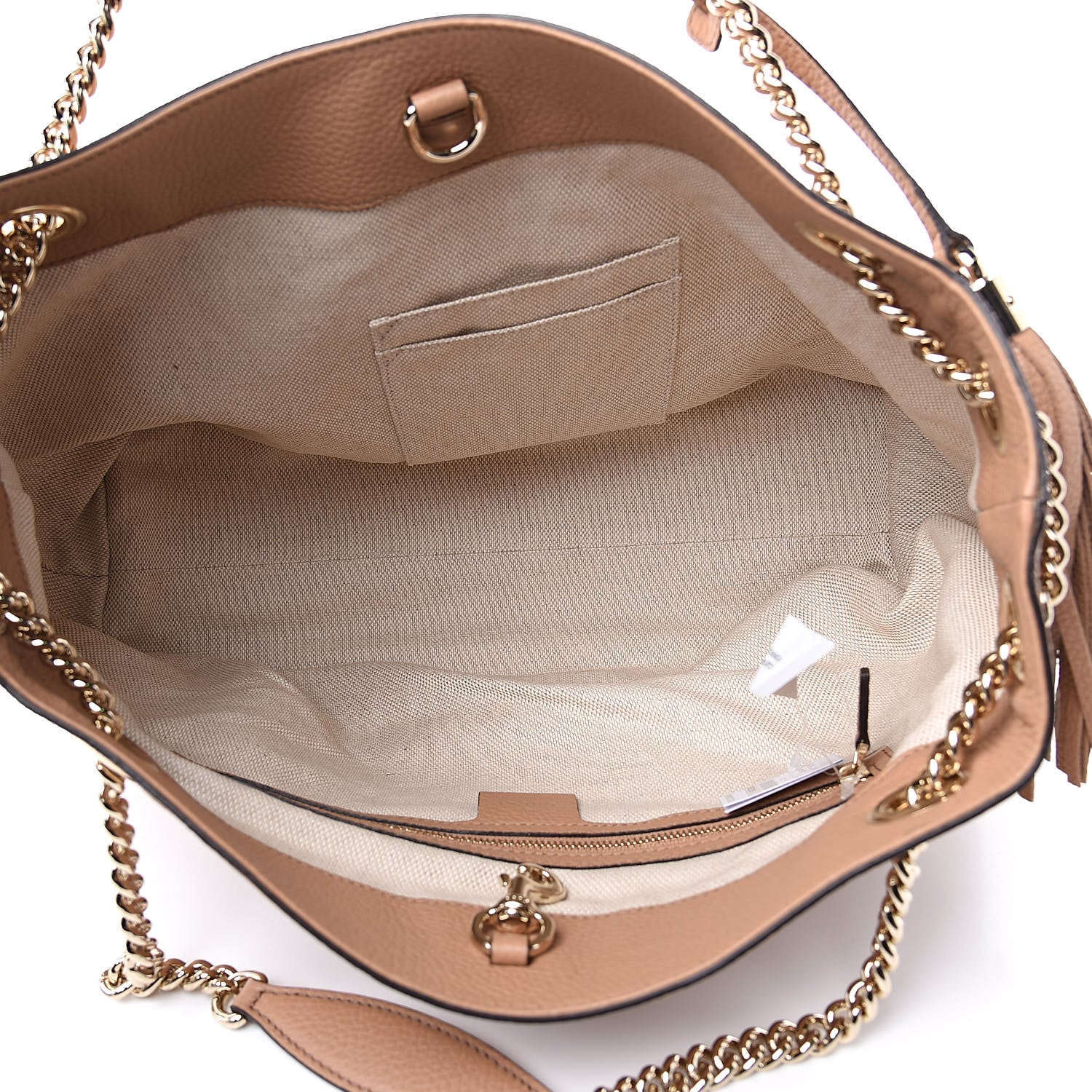 Gucci Pebbled Calfskin Medium Soho Chain Shoulder Bag Camelia 5 of 9