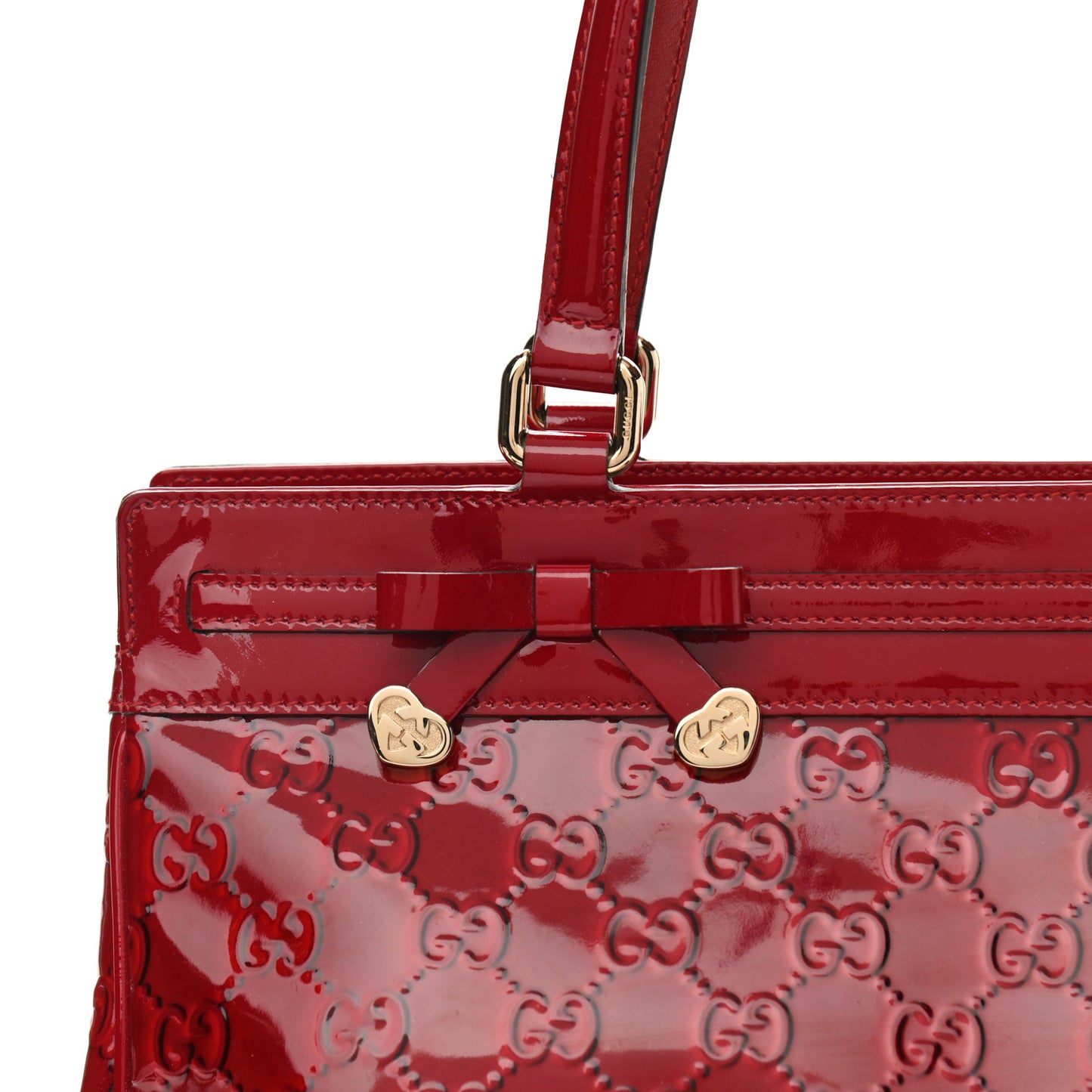 Patent Guccissima Medium Mayfair Tote Red