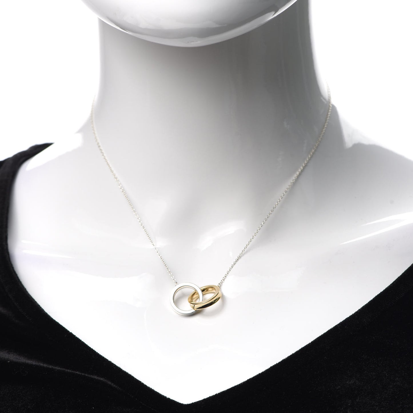 Sterling Silver 18K Yellow Gold 1837 Interlocking Circles Pendant Necklace