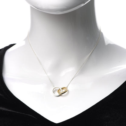 Tiffany Sterling Silver 18K Yellow Gold 1837 Interlocking Circles Pendant Necklace 2 of 7