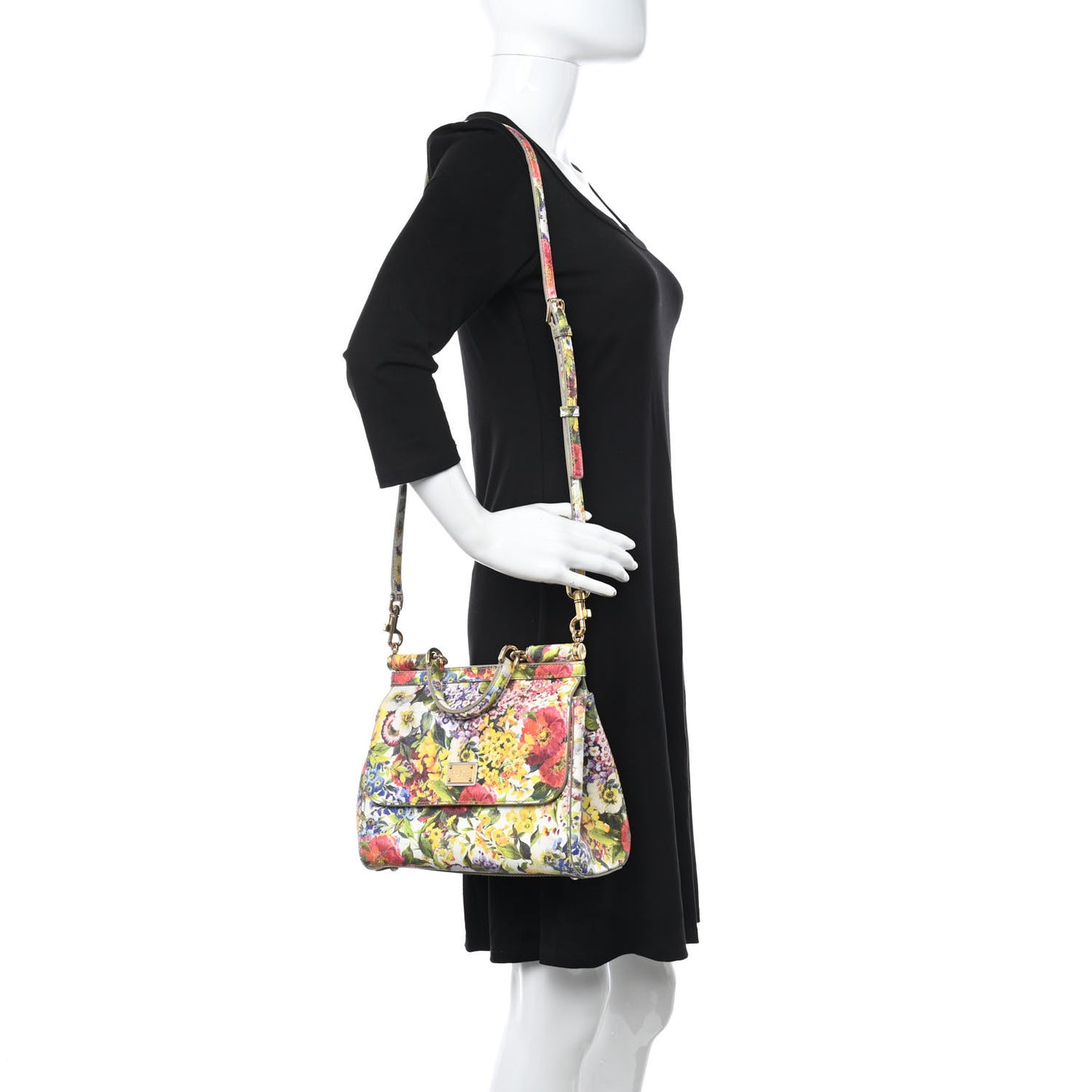 Dauphine Flower Print Medium Miss Sicily Satchel Multicolor