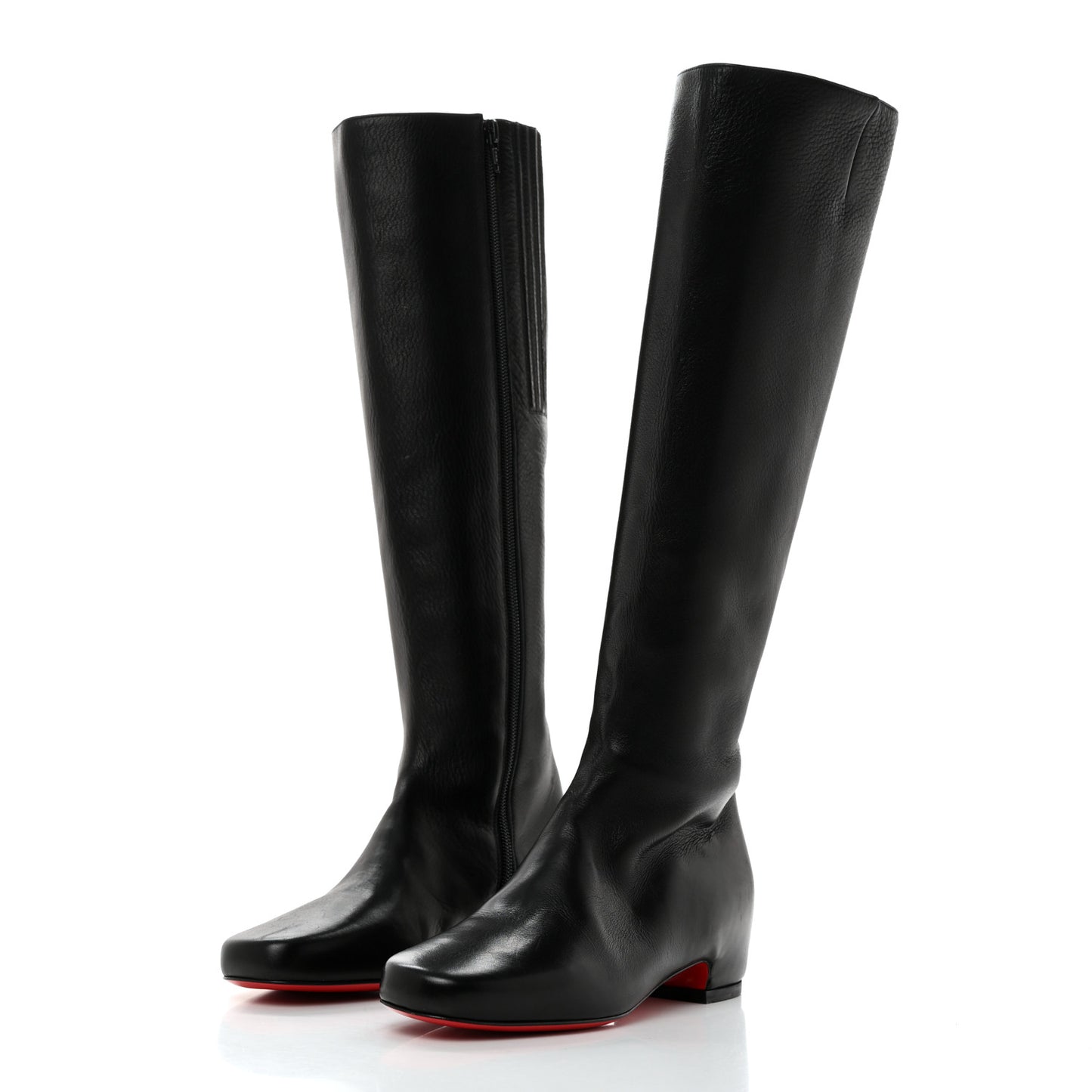 Nappa Tounoir Flat Knee Boots 36 Black