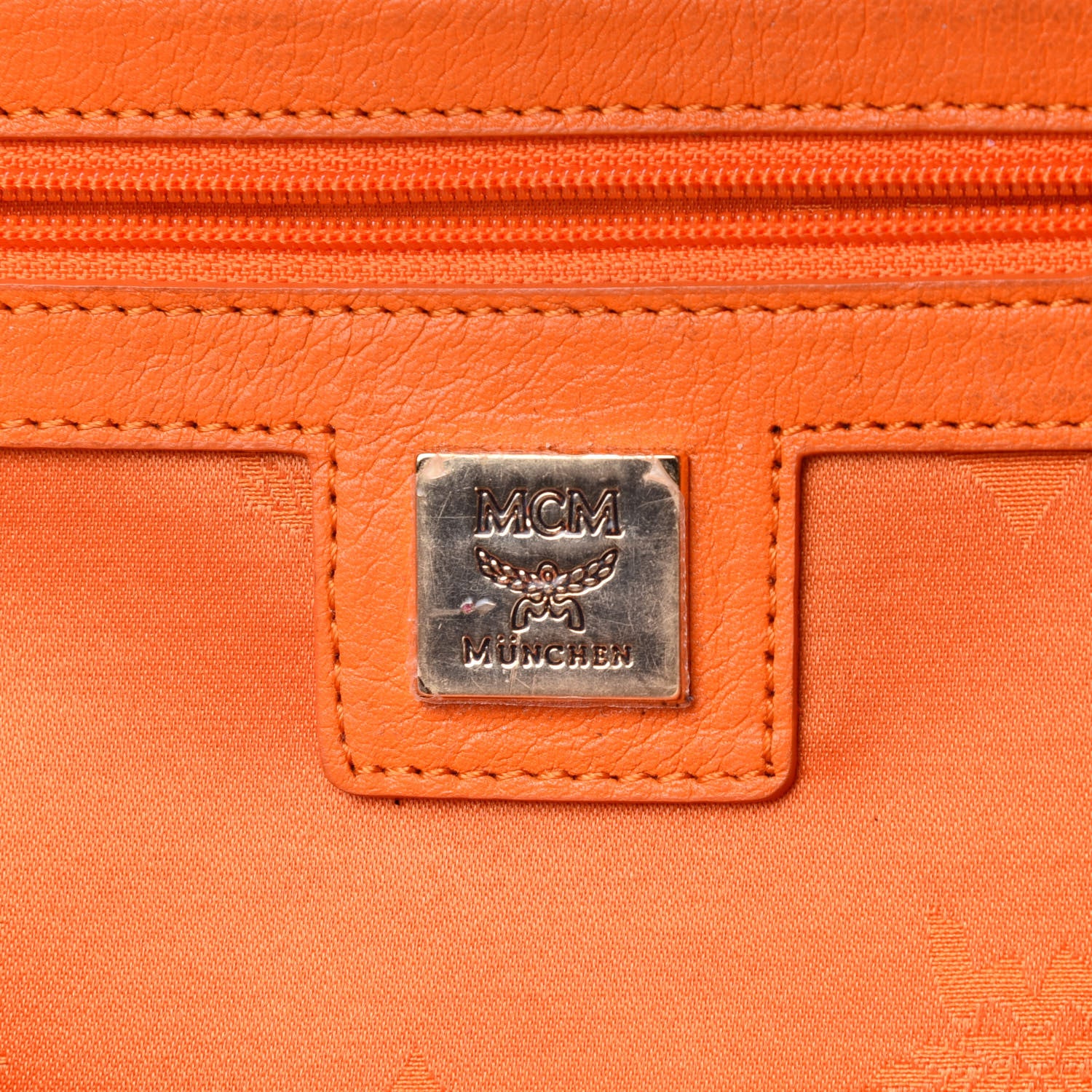 MCM Visetos Side Stud Large Stark Backpack Orange 14 of 28