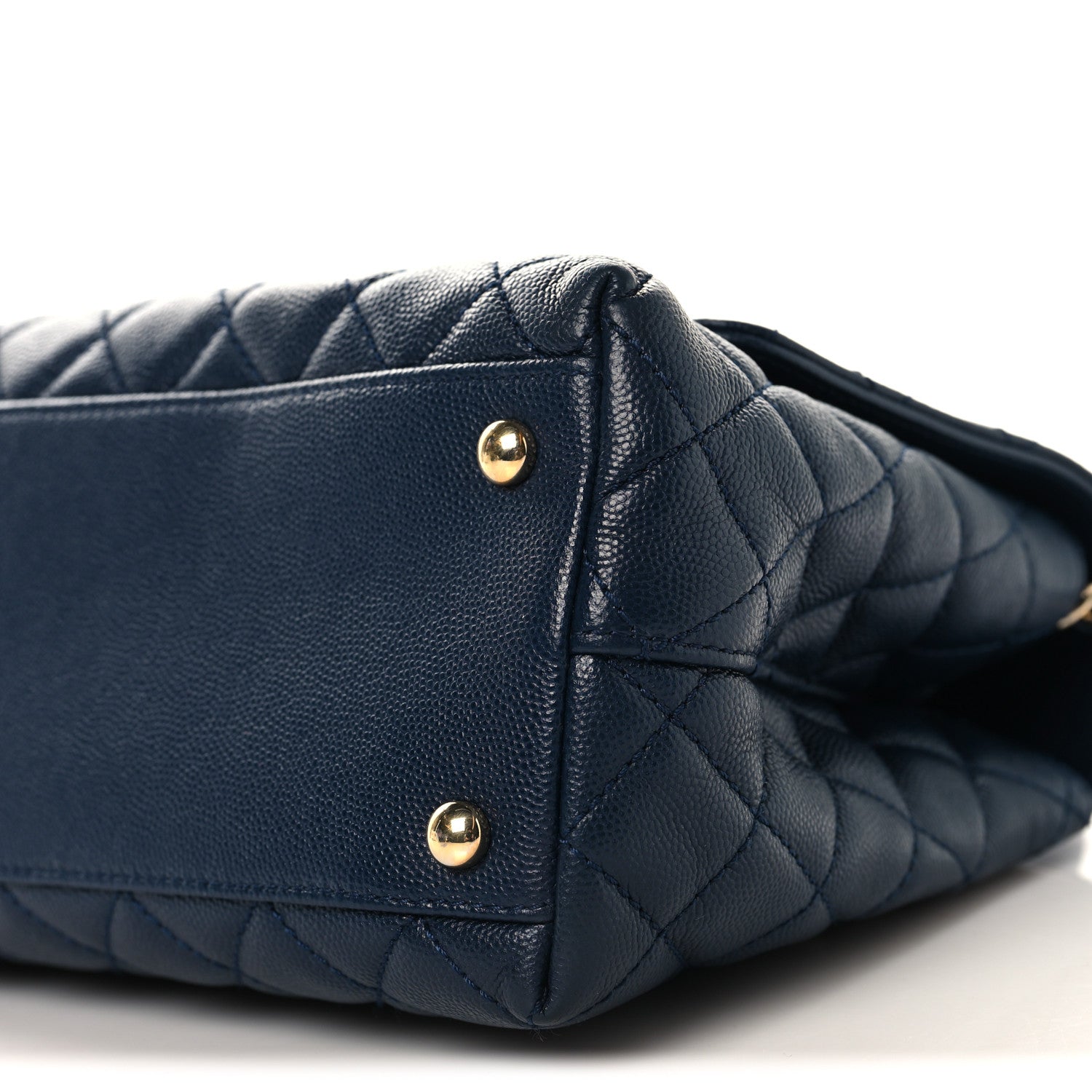 Chanel Caviar Lizard Embossed Quilted Small Coco Handle Flap Navy Blue 10 of 10