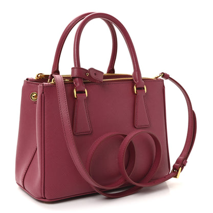 Prada Saffiano Mini Galleria Double Zip Tote Fuxia 3 of 9