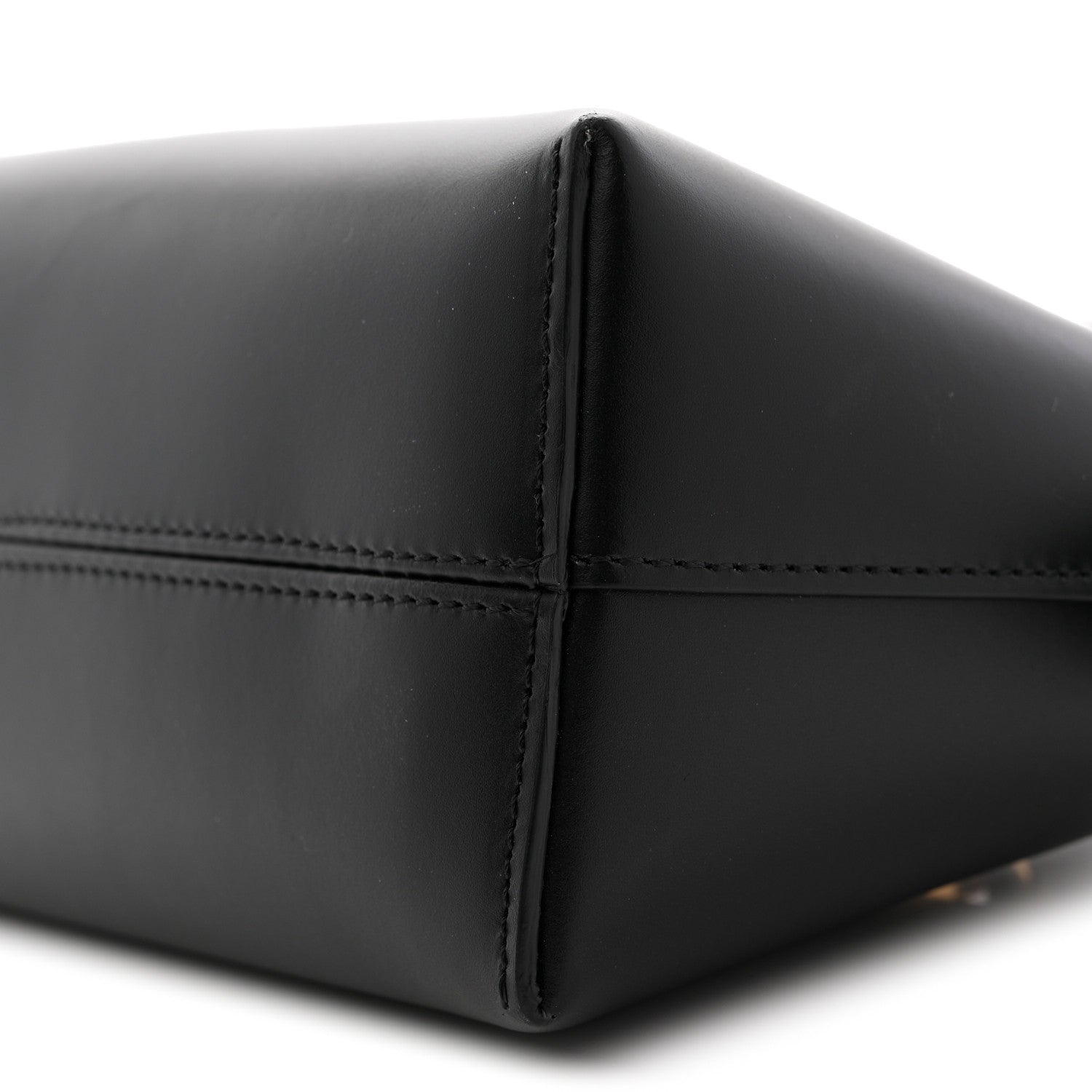 Fendi Vitello King Plexiglass Logo Embossed Mini By The Way Top Handle Boston Bag Black 10 of 10