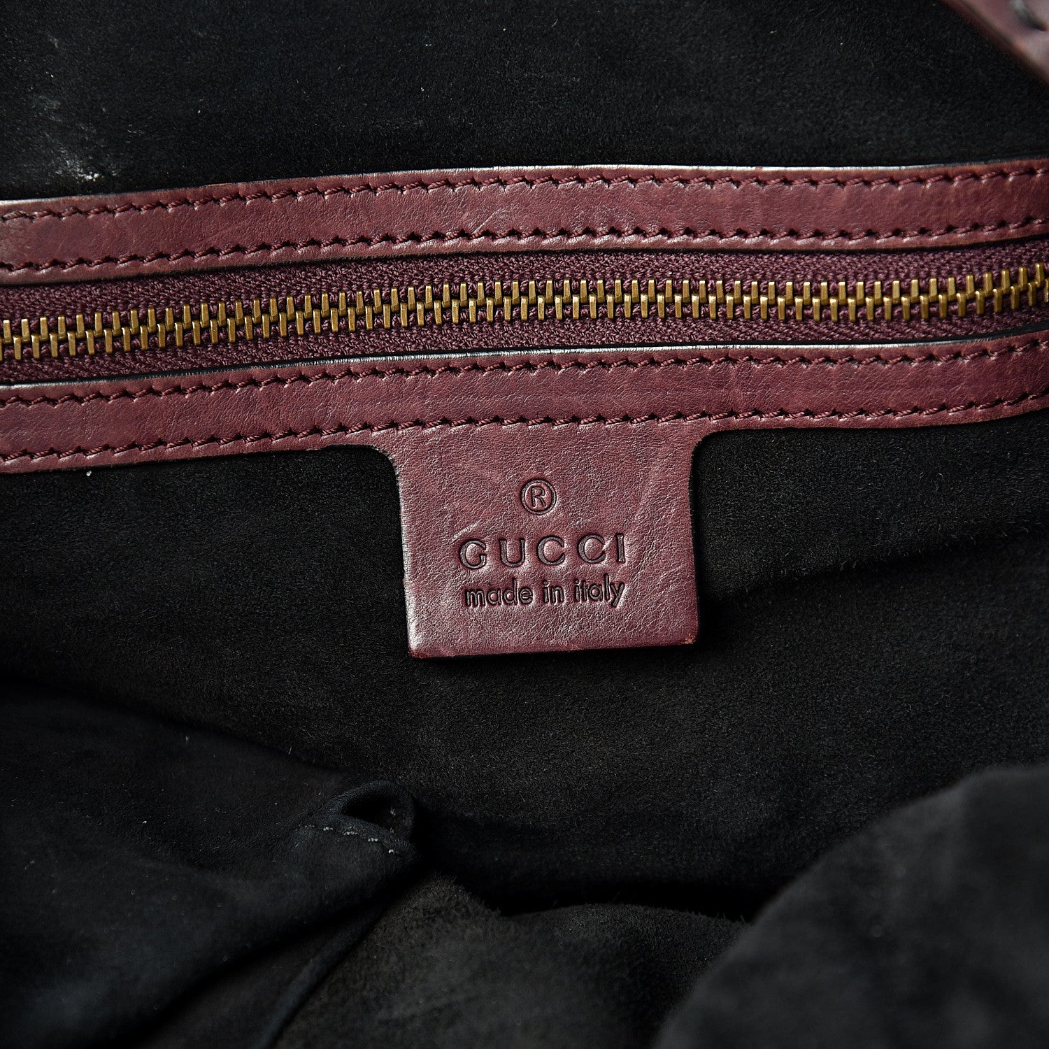 Gucci Calfskin Large Soft Stirrup Shoulder Bag Burgundy 5 of 17
