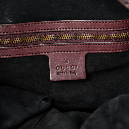 Gucci Calfskin Large Soft Stirrup Shoulder Bag Burgundy 5 of 17