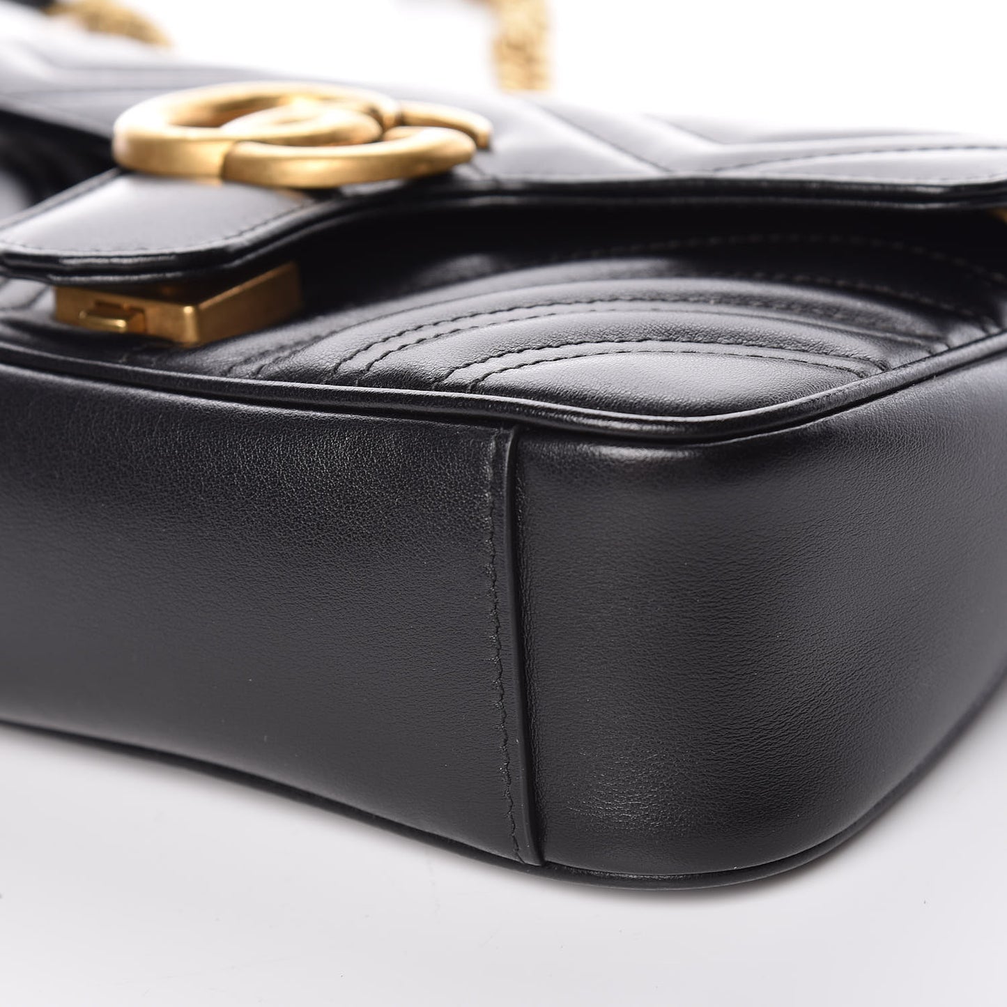 Calfskin Matelasse Mini GG Marmont Shoulder Bag Black