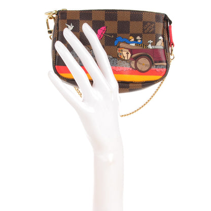Louis Vuitton Damier Ebene 2015 Christmas Animation Mini Pochette Accessories 2 of 7