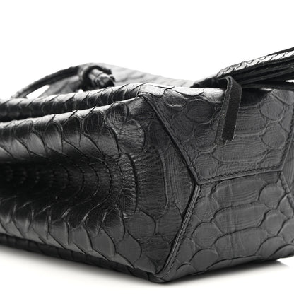 Saint Laurent Calfskin Python Embossed Mini Monogram Bucket Crossbody Bag Black 8 of 9