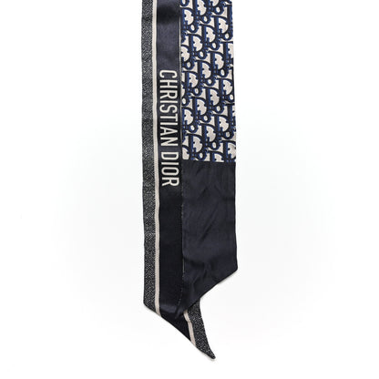 Christian Dior Silk Oblique Mitzah Scarf Blue 2 of 9