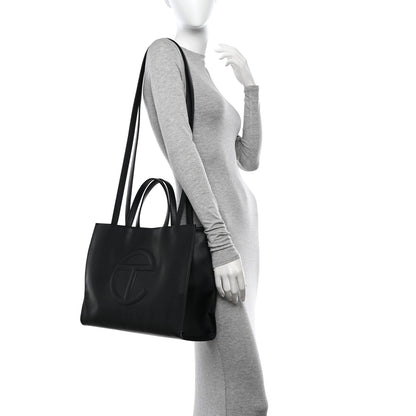 Telfar Vegan Leather Medium Shopping Bag Black 2 of 13