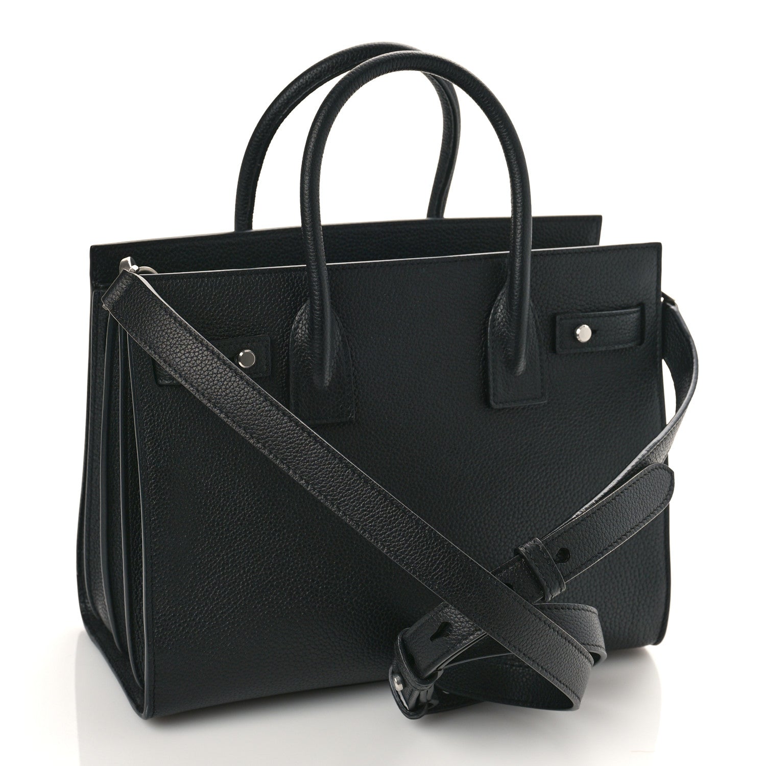 Saint Laurent Grained Calfskin Baby Sac De Jour Souple Black 4 of 9