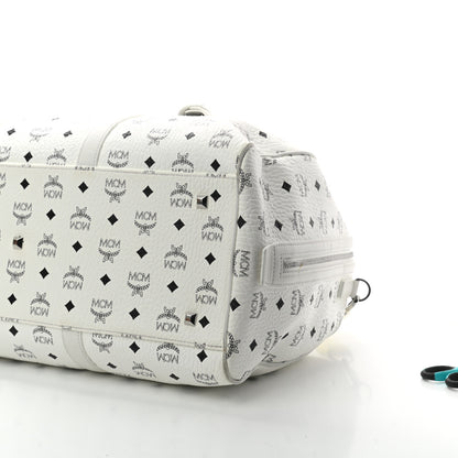 MCM Visetos Large Traveler Weekender Bag White 7 of 7