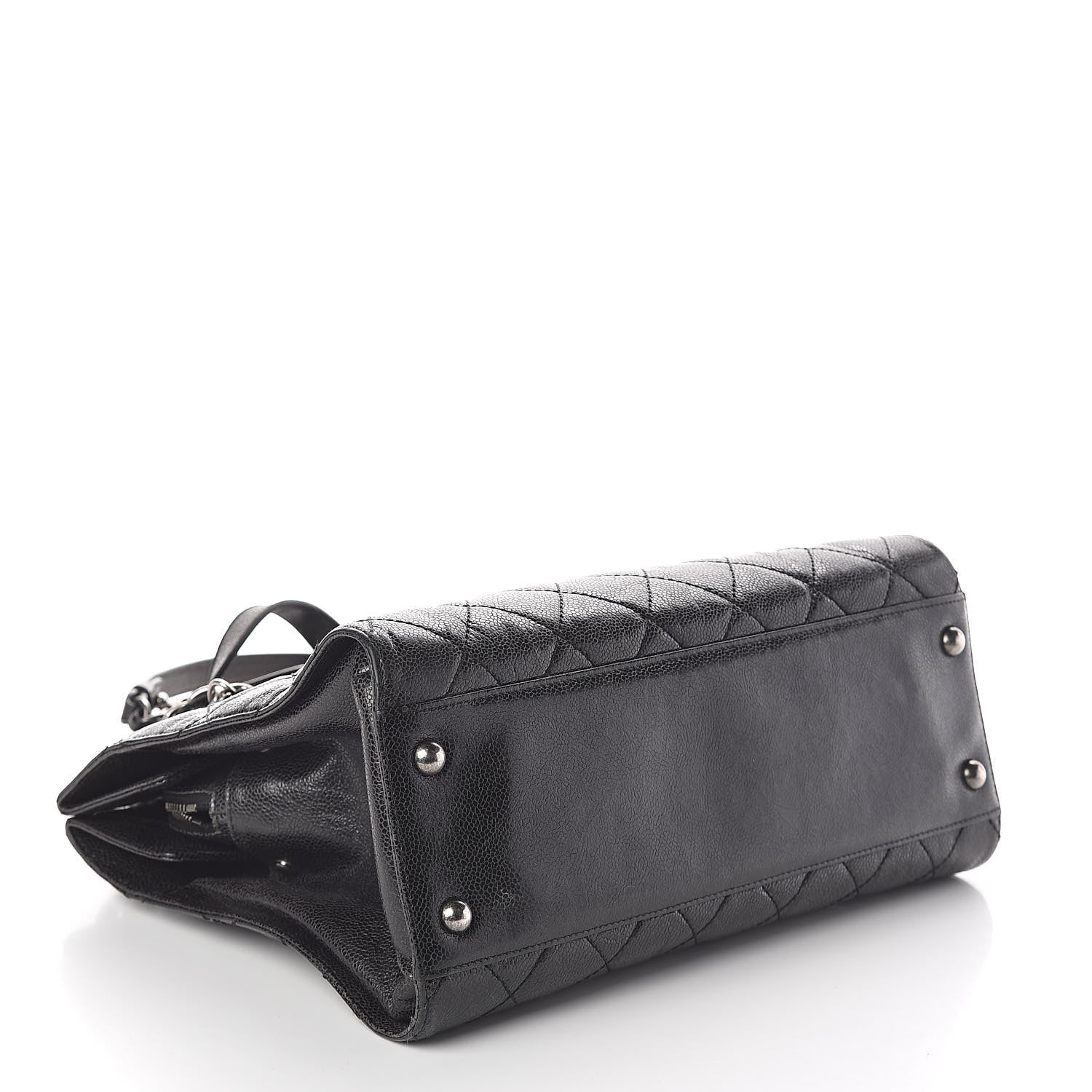 Chanel Crumpled Grained Calfskin Quilted CC Crave Tote Black 4 of 11