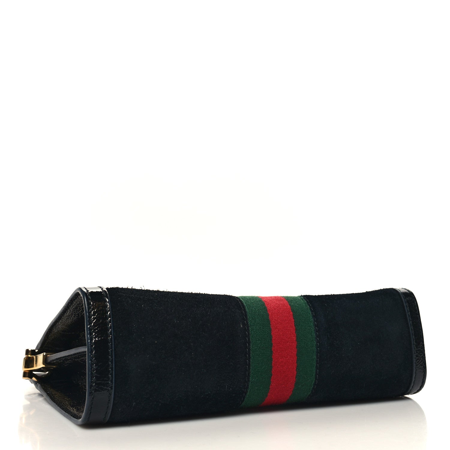 Gucci Suede Patent GG Web Small Ophidia Chain Shoulder Bag Black 4 of 12