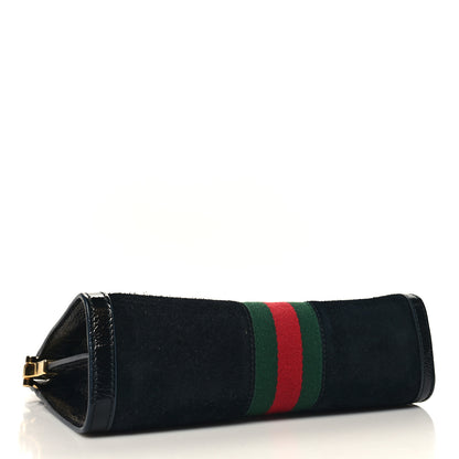 Gucci Suede Patent GG Web Small Ophidia Chain Shoulder Bag Black 4 of 12