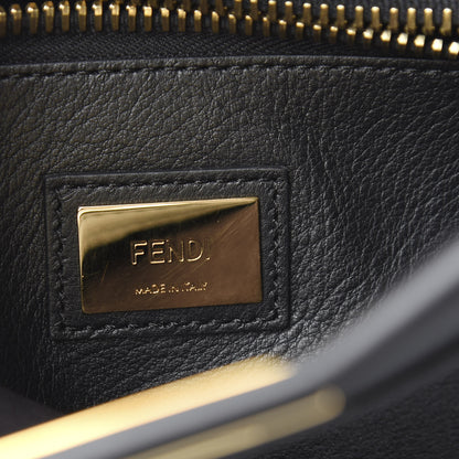 Fendi Vitello Seta Lace Up Medium Peekaboo Iconic Satchel Black 6 of 9