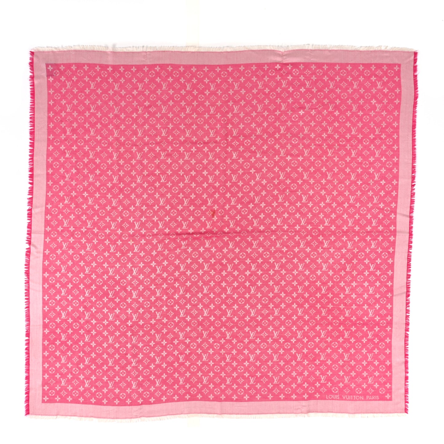 Wool Silk Monogram Denim Shawl Pivoine