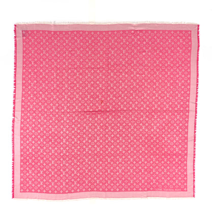 Louis Vuitton Wool Silk Monogram Denim Shawl Pivoine 1 of 3